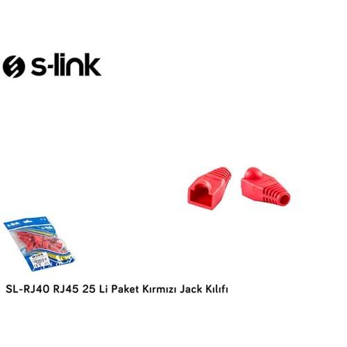 S-link SL-RJ40 RJ45 25 Li Paket Kırmızı Jack Kılıfı