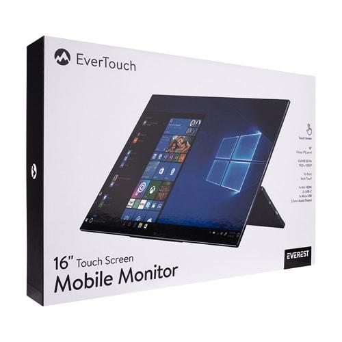 Everest Evertouch M-16 16 Full HD 60Hz Mini HDMI+2*Type-C+ Micro Port Touch Monitör