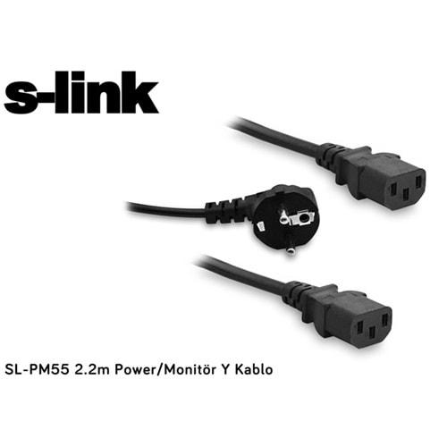 S-link SL-PM55 2.2 Metre Power/Monitör Y Kablo