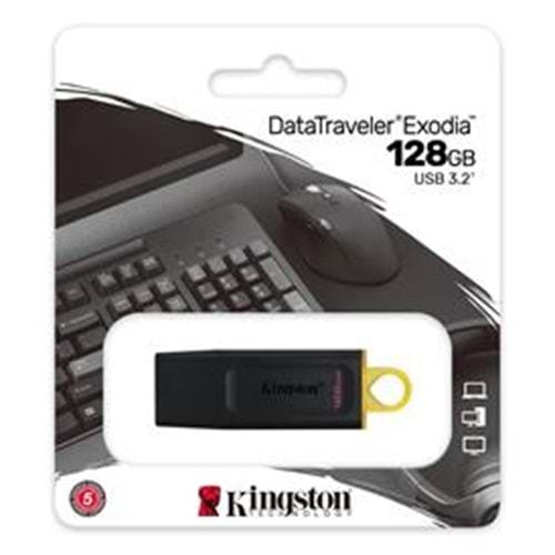Kingston 128 GB USB 3.2 Data Traveler Exodia Siyah/Beyaz (DTX/128GB)