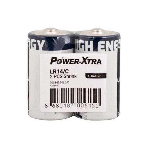 Power Ultra 40-0048 C Boy Orta Boy Alkalin Pil 2li Paket Halinde