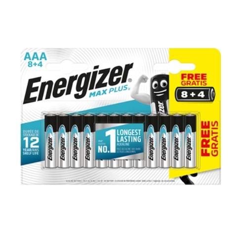 Energizer Max Plus AAA Alkalin Pil 12 Li Paket Halinde