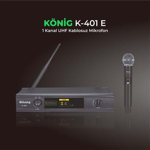 König K-401E UHF El Tek Kanal Kablosuz Mikrofon