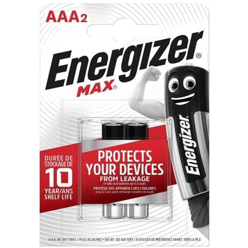 Energizer Max AAA LR03 Alkalin Kalem Pil 2 Li Paket Halinde