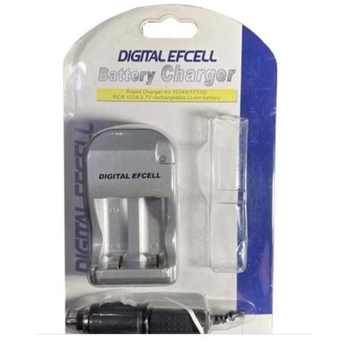 Digital Efcell SF-16 2 X 123A - 16340 - 17335 Ev+Araç Pil Şarj Cihazı