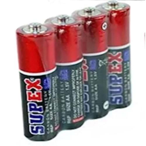 Supex R6 1.5 AA Volt Çinko Karbon Kalem Pil - 4 Lü Paket Halinde