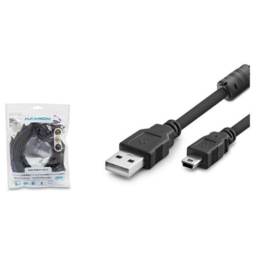 Hadron HDX7520 Kablo USB To Mini USB 5m Siyah Kablo