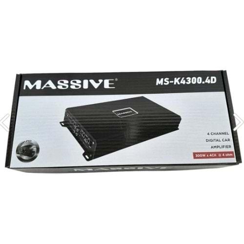 Massive MS-K4300.4D 4X300W Rms Profesyonel 4 Kanal Oto Amfi