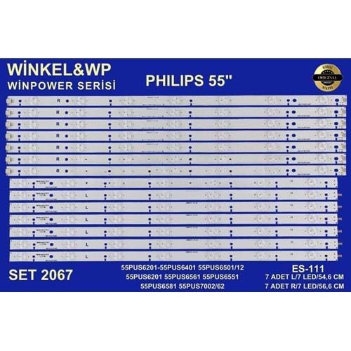 Winpower SET-2067 Philips Tv Led MLD754x7/755x7 (LB55072V100) (TPT550U2) (55PFF5701/T3) (55PUS6501/12) (55PUS6401/12) (55PUS6581/12) (55PUS7002) (55PUS6201) (55PUS6561/12) (Takım)=Mate LED619=Wkset-5185