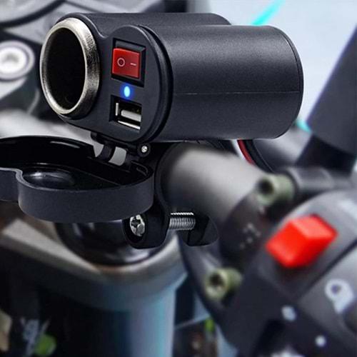 Powermaster 20493 Motosiklet Çakmaklık USB Şarj Soketi