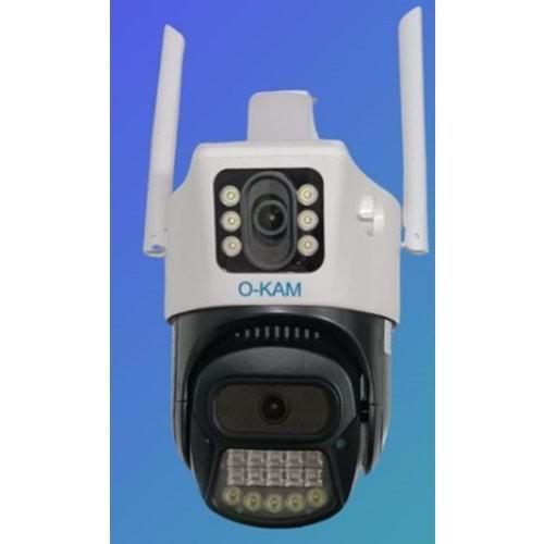 O-KAM Pro 6015 6MP Dual Lens 3.5 inch Dual Screen Image, 15Pcs Leds Dual Light Wifi PTZ Kamera