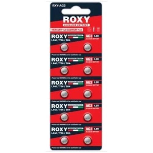 Roxy AG3 LR41 LR736 384 Alkalin 10 Lu Düğme Pil