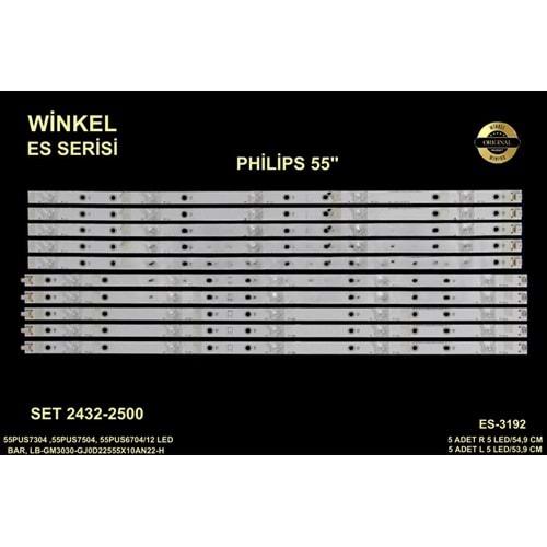 Winkel SET-2432/2500 Es Serisi 10 Parça Tv Bar Led (55PC09L) (55PC09R) (GJ0D22555X10AN22L1H) (TPT550J1) (QUBH84.K) (55PUS6203) (55PUS7304) (55PUS7504) (Takım)=Wkset-5412=Fully SET-3192