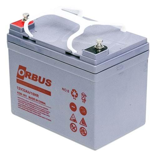 Orbus 15421 12 Volt 33 Amper Jel Akü 190x130x167mm (Engelli Araç Aküsü)