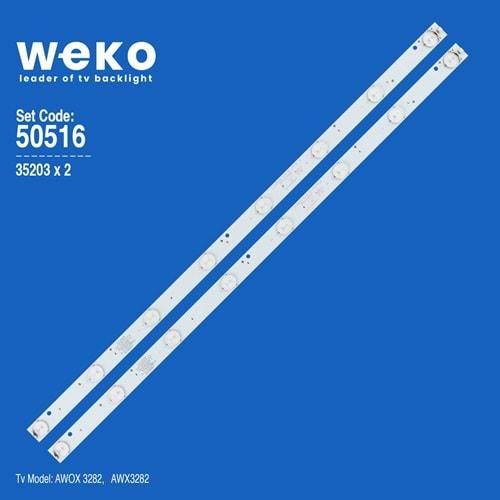 Weko WKSET-5516 WKSET-5690 35205X4 MS-L1312 V3 - A3 4 ADET LED BAR(KJ32D08ZC21F05) (DLED32HD2X8) (AWX3282) (Takım)