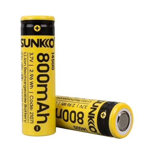 Sunkko 21071 3.7 Volt 800 Mah 14500 Şarj Edilebilir Pil