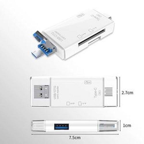 Torima YD40 6 in 1 Adaptör Usb-Otg Hub Type-C Kart Okuyucu