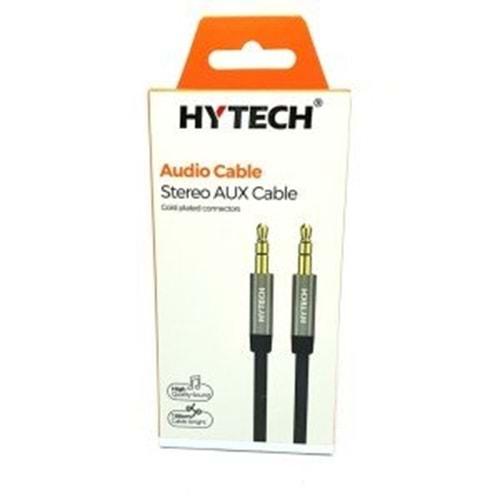 Hytech HY-X72 1m Gri Metal konektörlü 3.5mm Stereo Siyah Ses Kablosu Aux Kablo