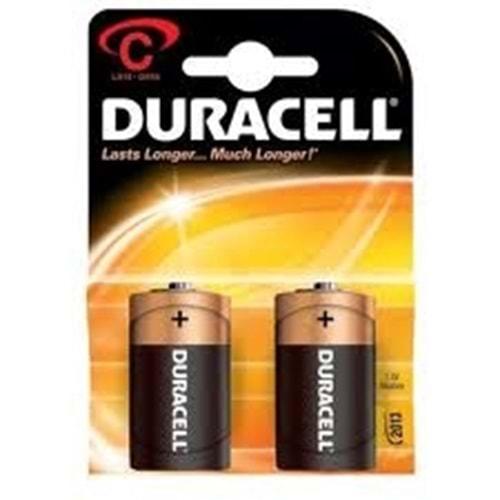 Duracell 1.5 Volt C Boy Orta Boy Pil 2li Paket Halinde