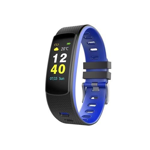 Everest Ever Fit W45 Android/IOS Smart Watch Full Dokunmatik Renkli Ekran Mavi/siyah Akıllı Bileklik - Saat