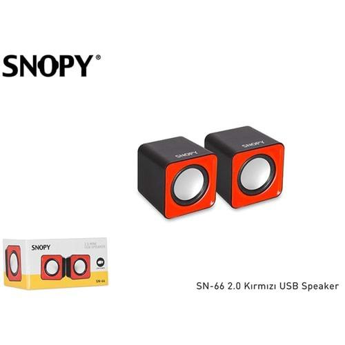 Snopy SN-66 1+1 6 Watt 2.0 Kırmızı Usb Speaker