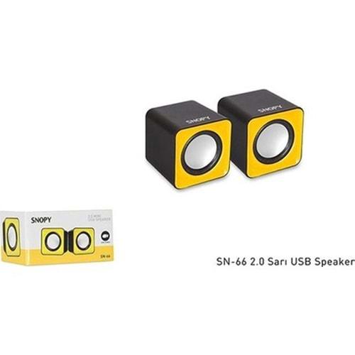Snopy SN-66 1+1 6 Watt 2.0 Sarı Usb Speaker
