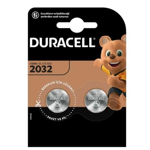 Duracell CR-2032 3 Volt Para Pil 2 Li Paket Halinde
