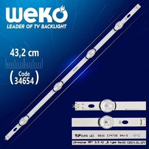 Weko 34654 Tv Ledi 43.0cm 4 LED (B)=LCD232=LCD260=Adet Olarak Satılır