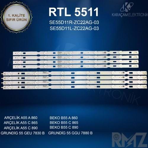 RTL-5511 55 /ARÇELİK A55 A 850 B LED BAR , BEKO B55 A 850 B LED BAR , ARÇELİK A55 C 890 A LED BAR , BEKO B55 C 890 A,GRUNDİG 55 GEU 7900 B LED BAR