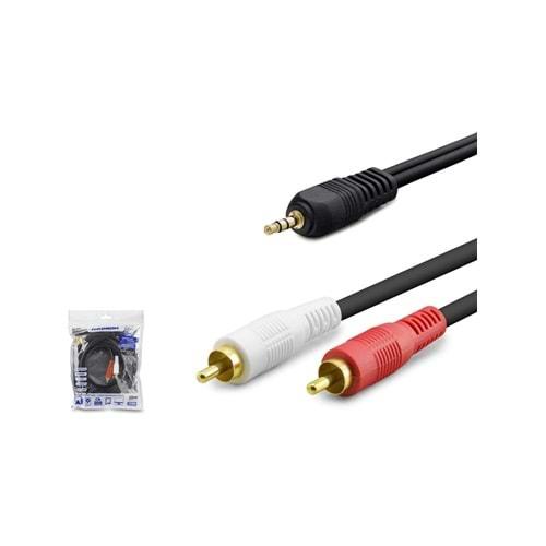 Hadron HDX1059 Aux to 2 Rca Kablo A Kalite 3 Metre