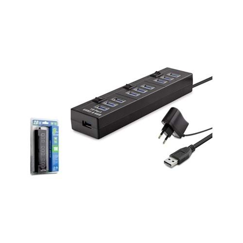 Hadron HDX7005(194) Hub USB 2.0 10 Port 3 Anahtarlı